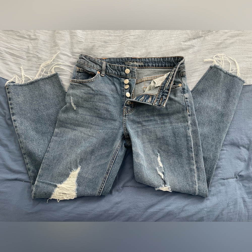 wild fable High-Rise Distressed Jeans in Blue